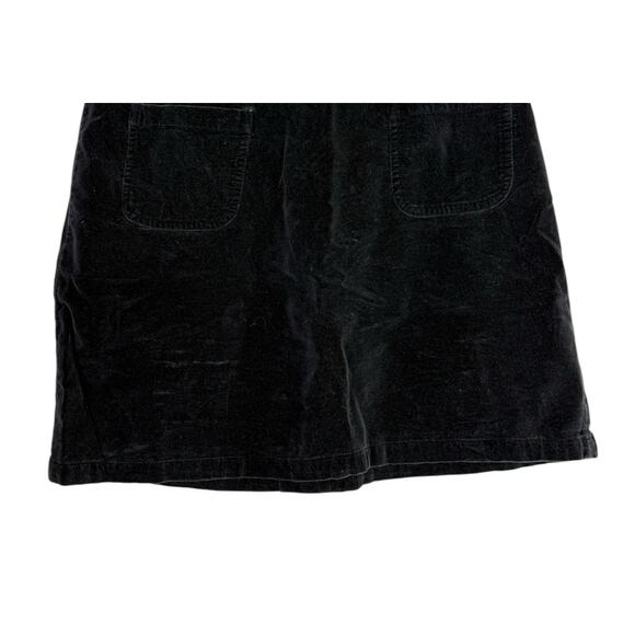 J. Crew Velvet Velour Straight Mini Skirt Belt Loops Pockets 8 Black #3276 - Picture 6 of 14